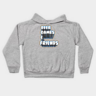 Beer, Games, & Friends Font Logo Kids Hoodie